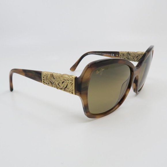 Maui Jim Accessories - Maui Jim MJ530-93 SWAYING PALMS Brown Stripes/Bronze 24K Gold Deluxe Sunglasses.